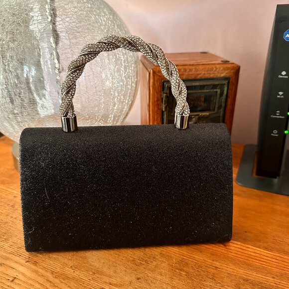 Elegant Black Mini Bag with Silver Accents - Picture 2 of 5